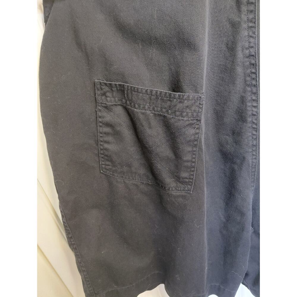 Vintage Forelli Black Cotton Utility Short Overalls Grunge Workwear Size 20 Plus - Picture 13 of 14